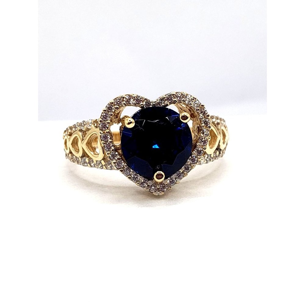 14k REAL GOLD halo ring  heart cut CZ Size 7.5 - Picture 10 of 10
